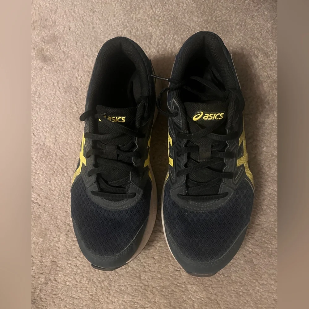 ASICS Navy and Yellow Athletic Sneakers